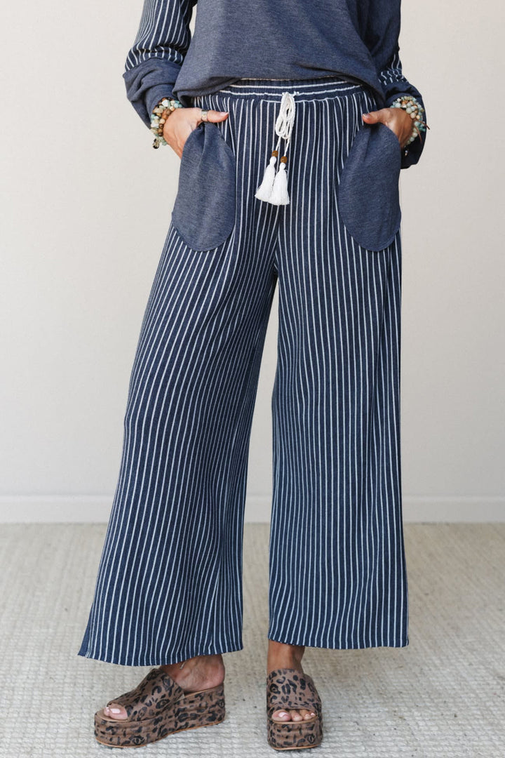 Fushia Raw Seam Patchwork Long Sleeve Top Pocket Casual Pants 2pcs Set