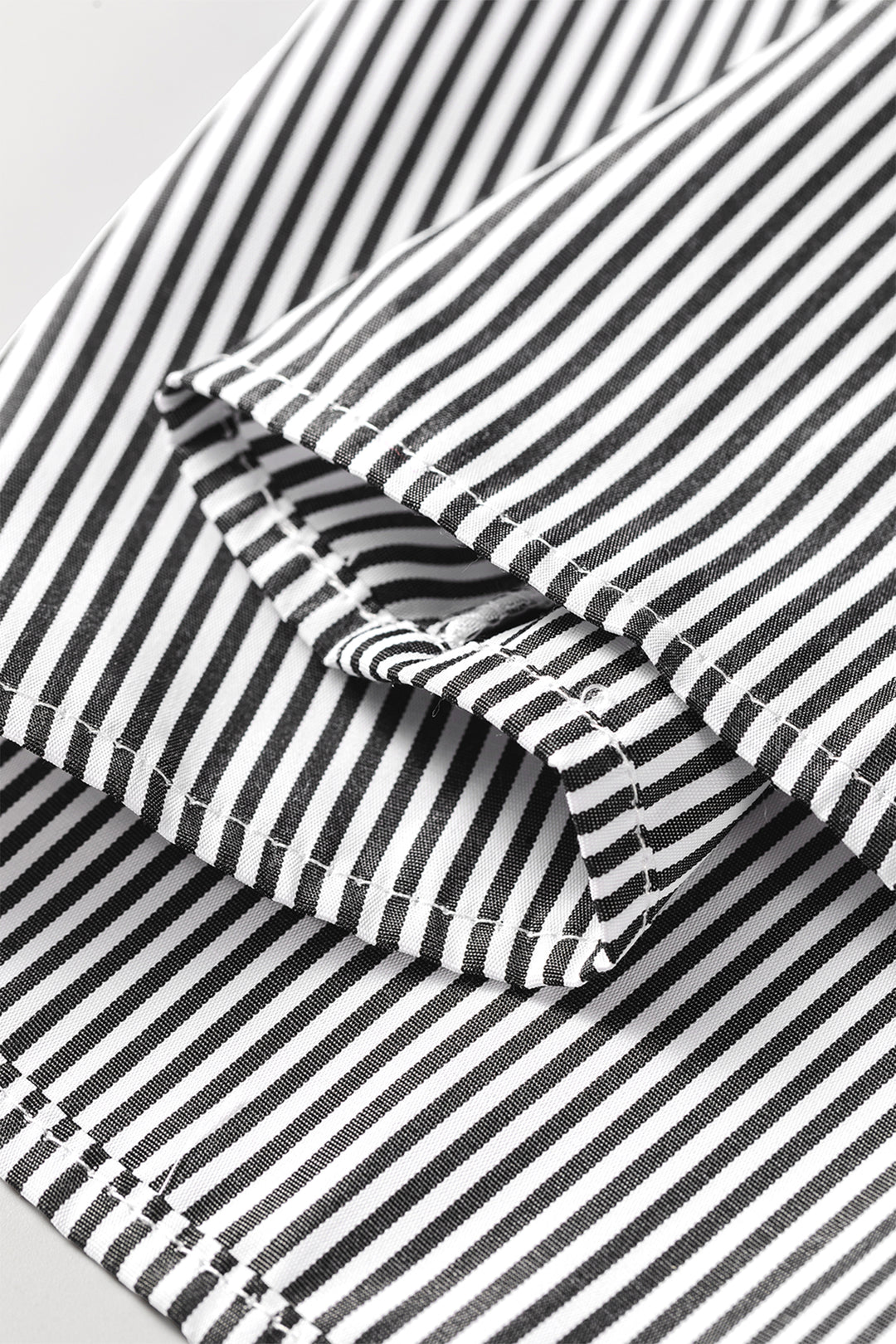 Black Stripe Striped Ruffle Sleeve Short Sleeve Round Neck Casual Shift Blouse