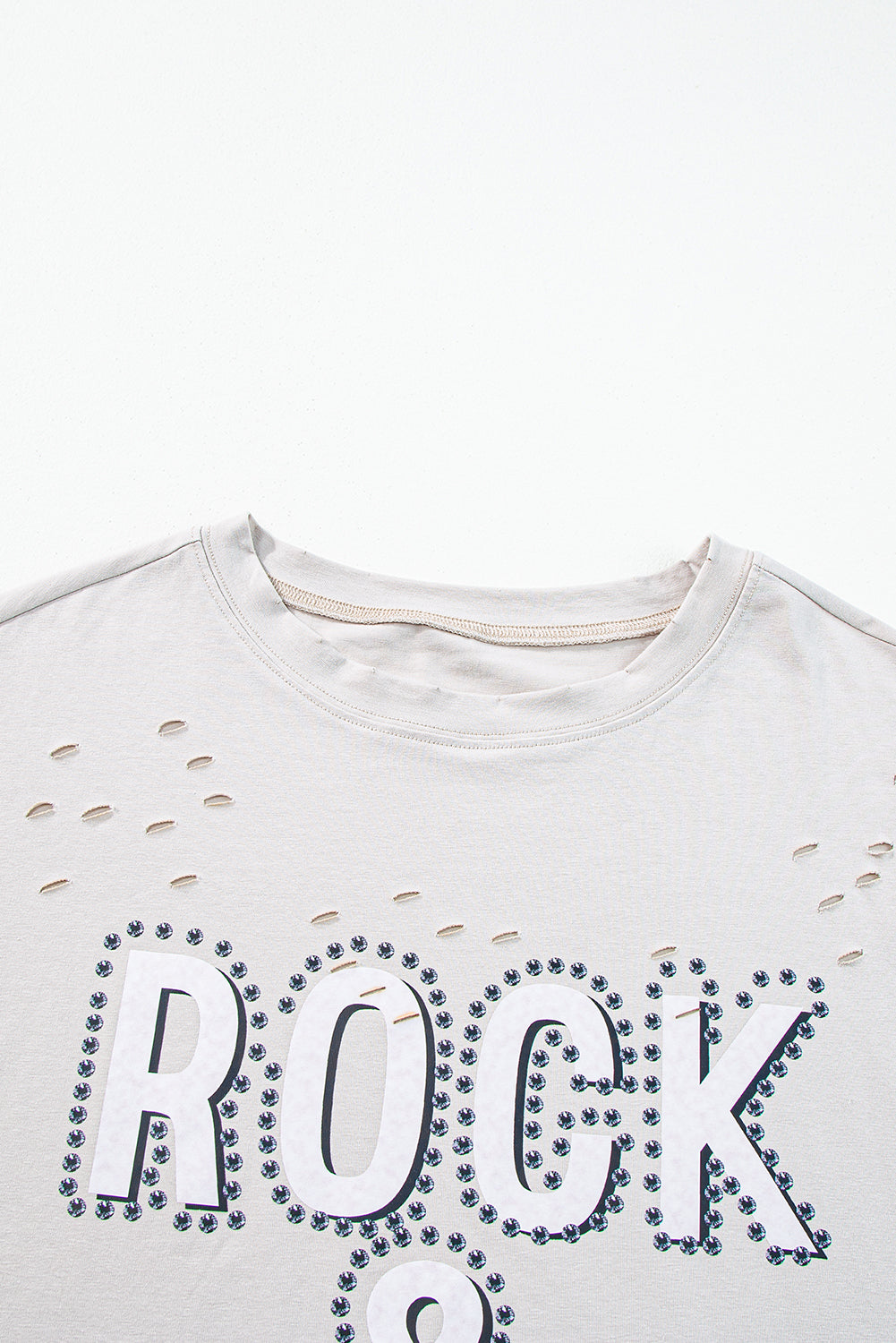 Gray Rock & Roll Graphic Distressed Vintage Tee