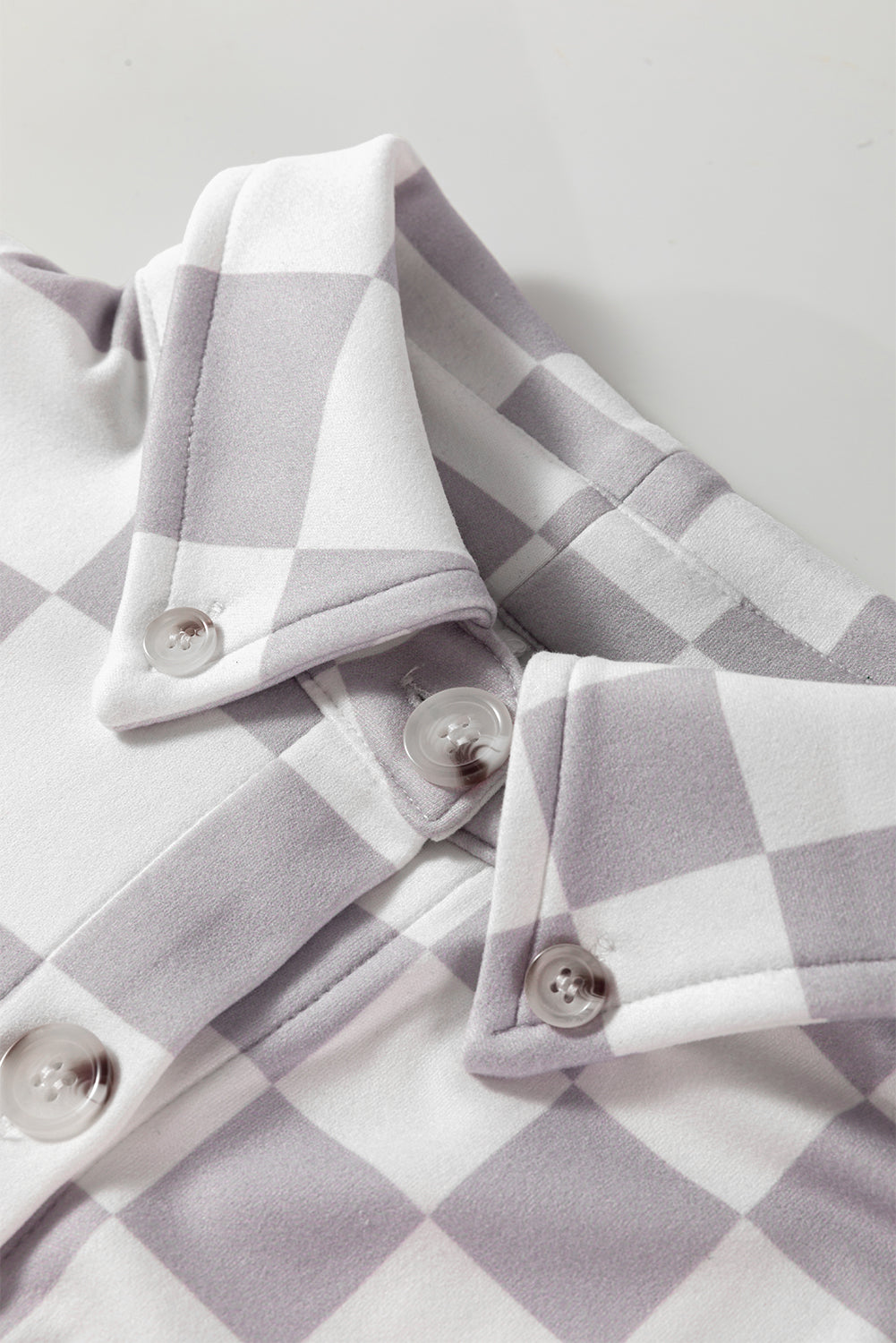 Rebecca Checkerboard Flap Pocket Button Front Shacket