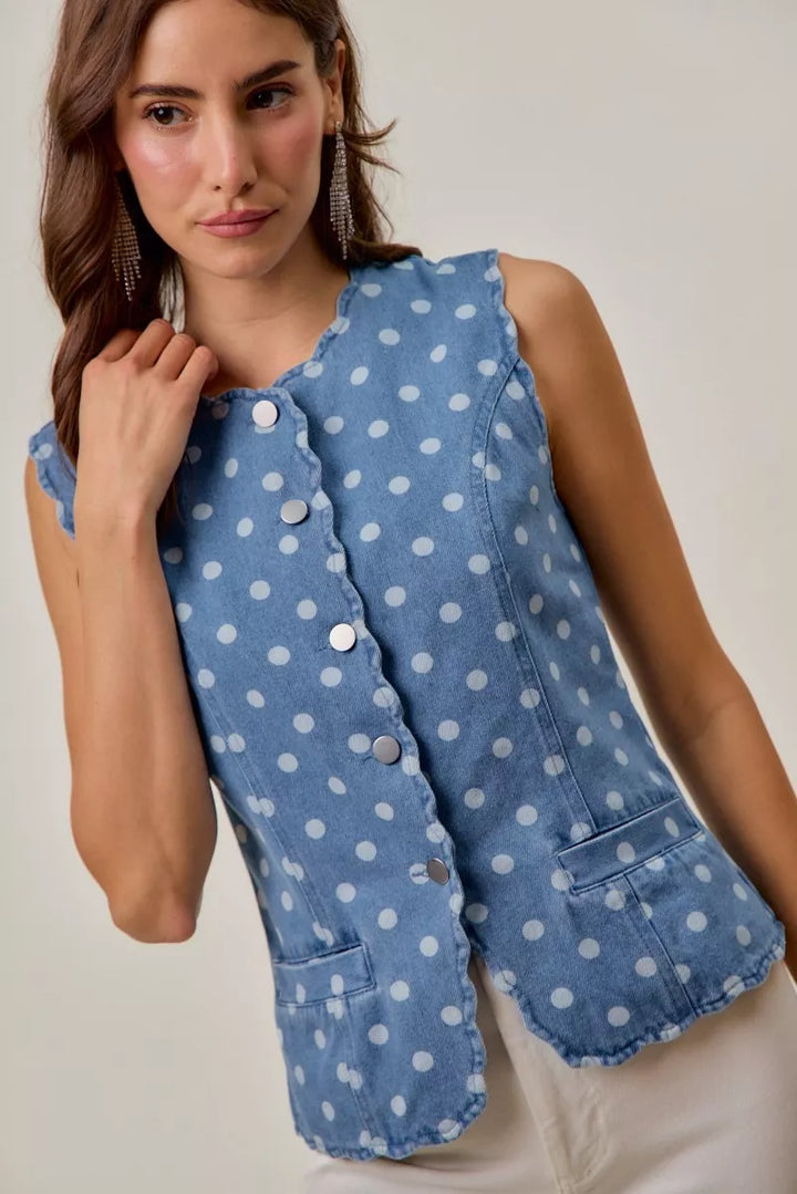 The Darling Dot Button Vest Top