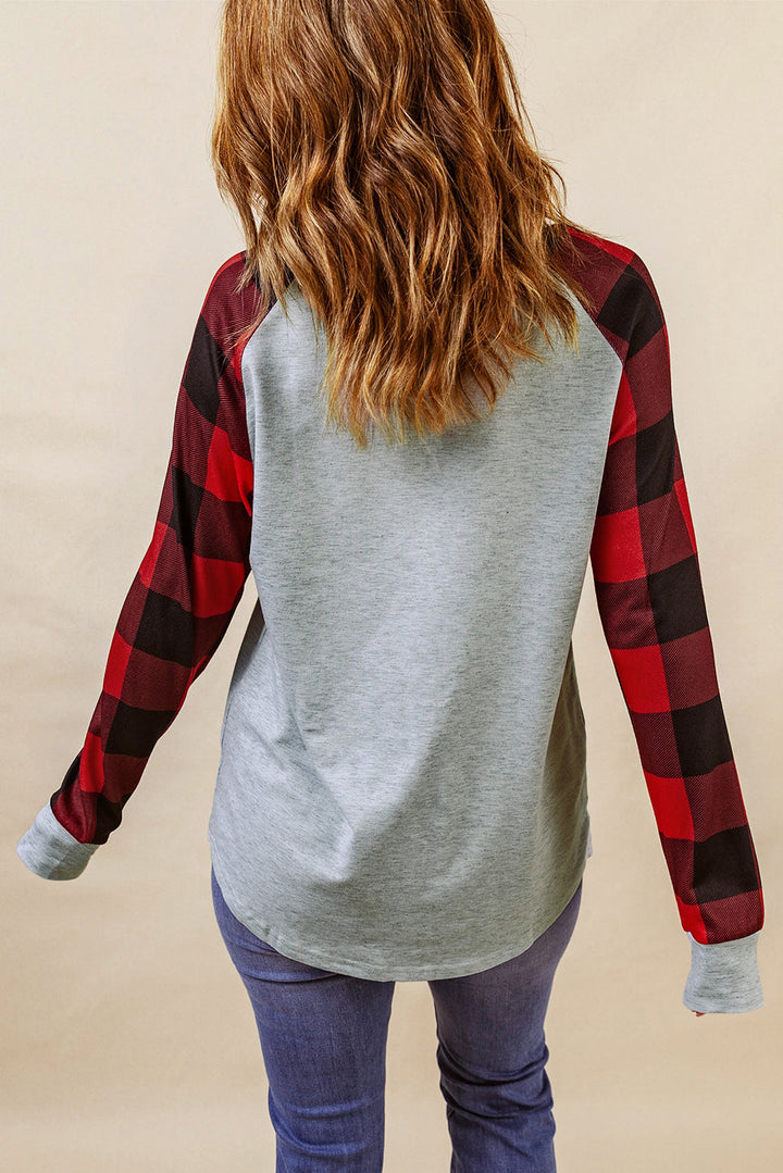 Aria Plaid Long Sleeve Sweatshirt