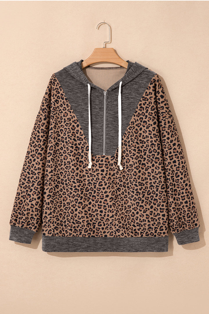 April Collar Zip Hooded Pullover