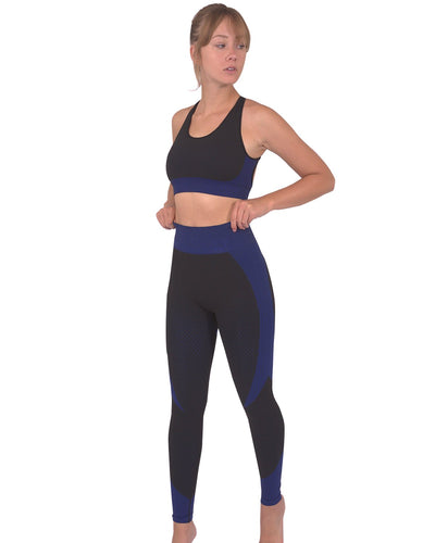 Trois Seamless Legging - Black With Navy