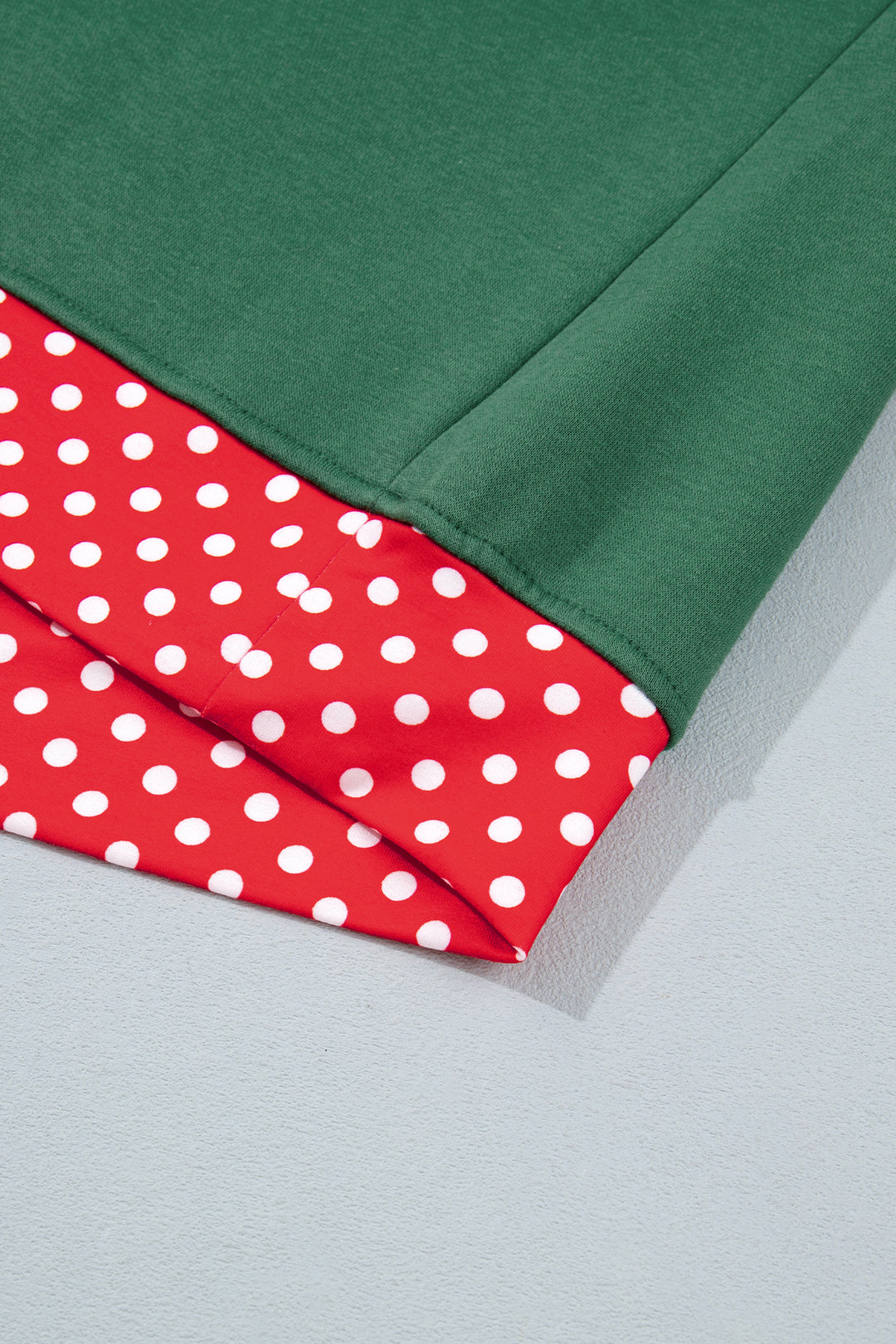 Red Colorblock Polka Dot Contrast Trim Oversized Sweatshirt