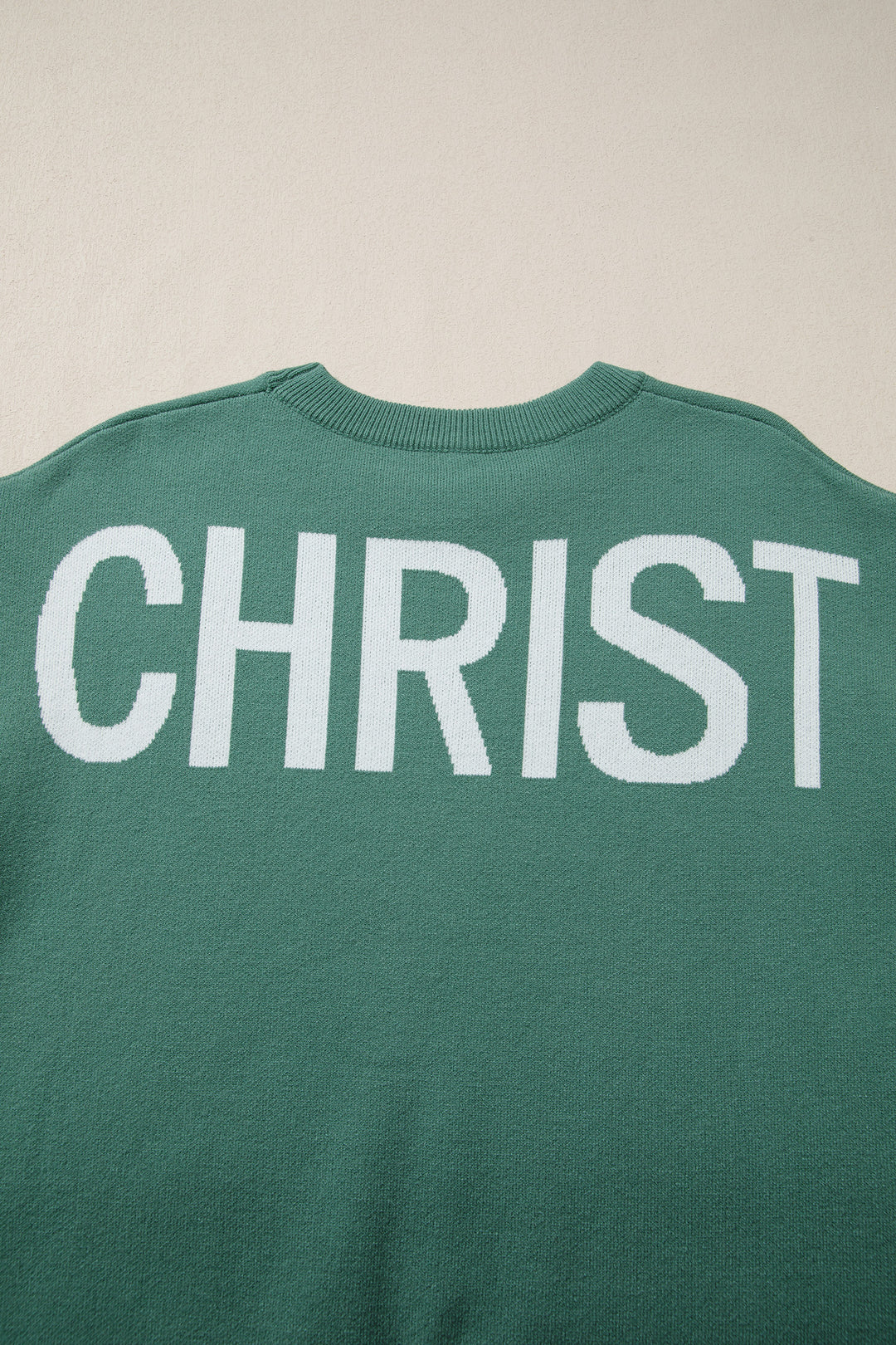 Fiery Red HO HO HO MERRY CHRISTMAS Drop Shoulder Loose Sweater