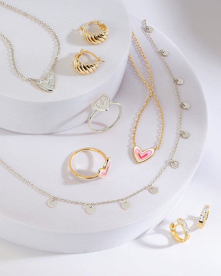 Sterling Silver CZ Baguette Micro Hoop Earrings