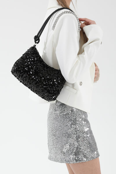 Sequin Double Strap Shoulder Bag