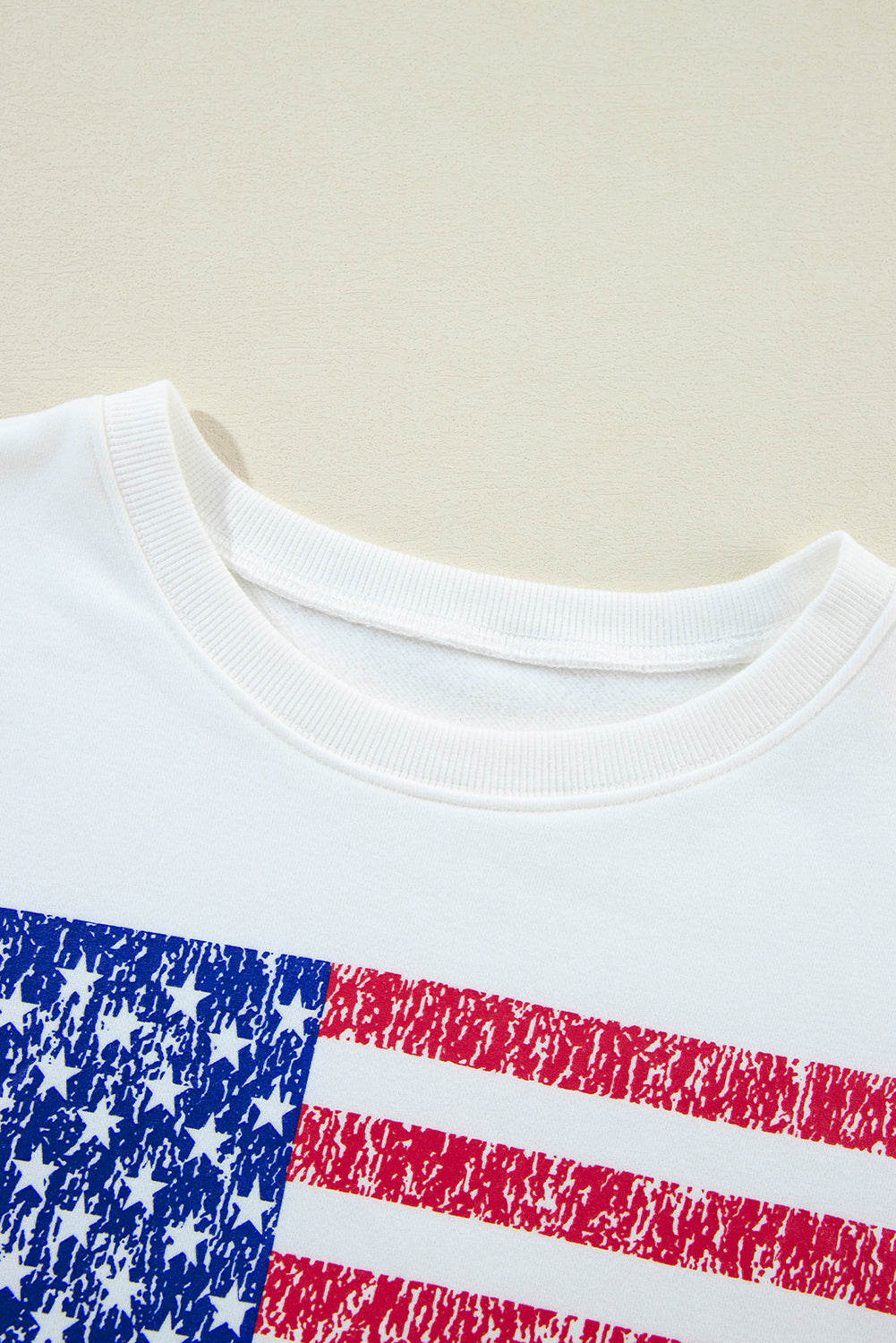 White American Flag Graphic Drop Shoulder Loose Sweatshirt