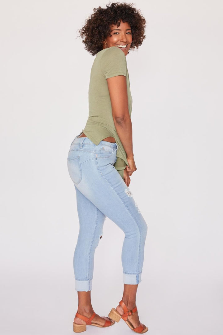 Women's Sustainable WannaBettaButt Mega Cuff Ankle Jeans