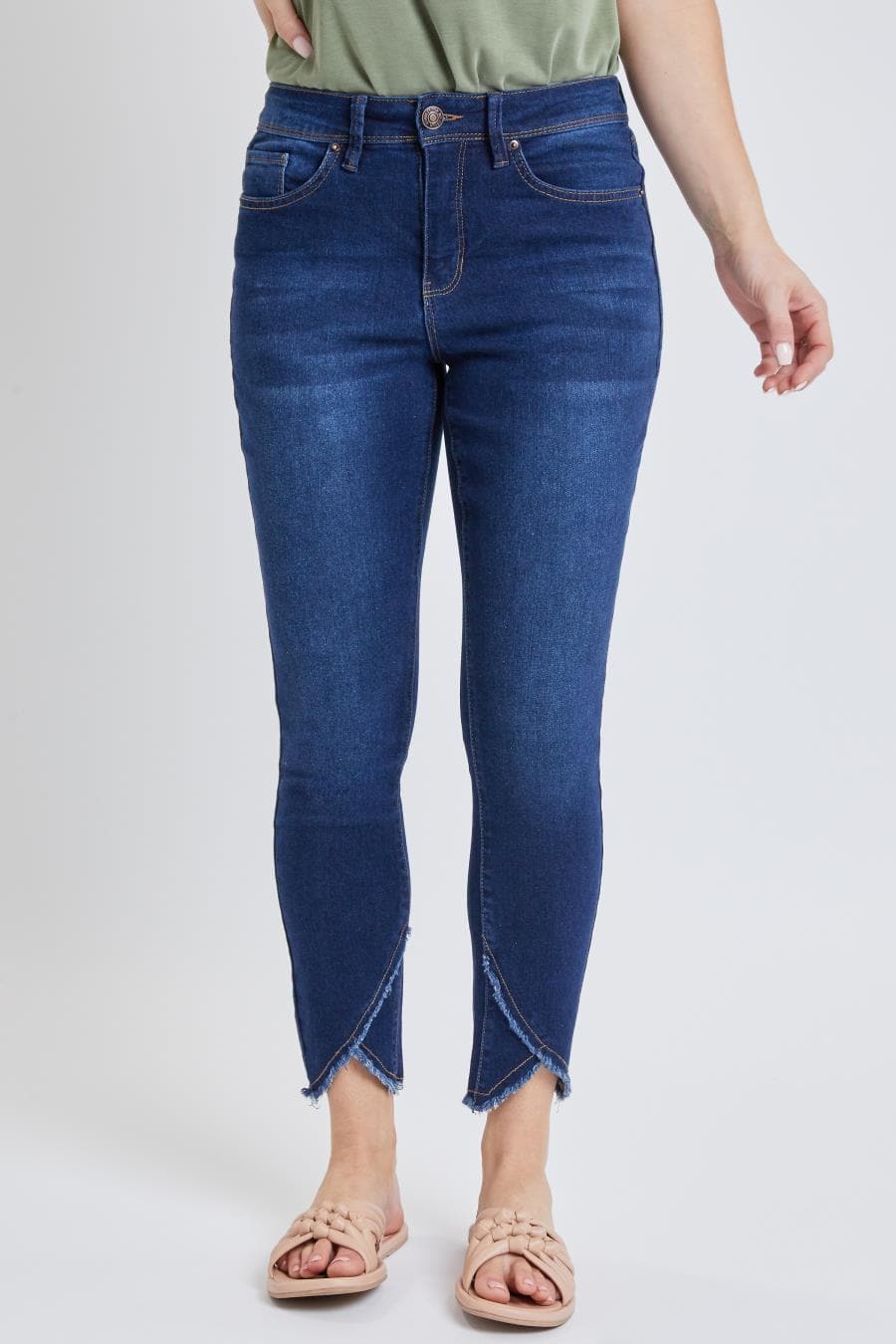 Women's High Rise Tulip Hem Ankle Jean