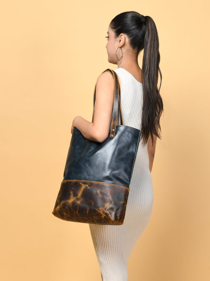 Green Women's Leather Tote