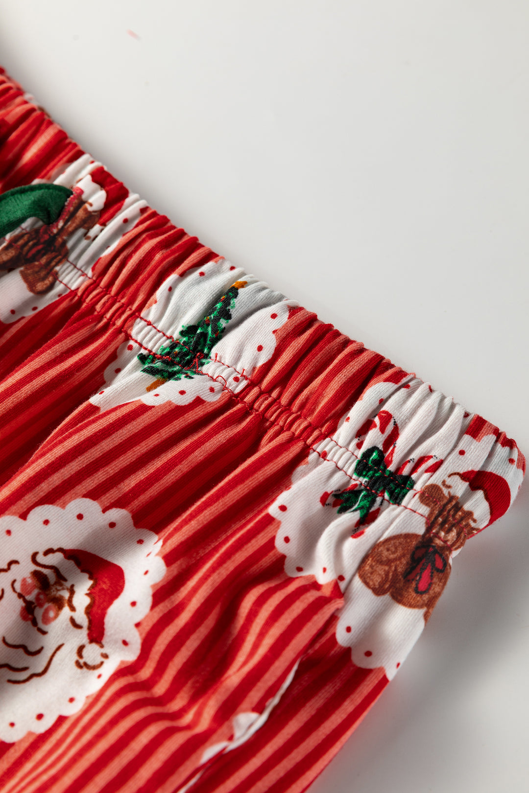 Red Stripe Christmas Fashion Print Henley V Neck Pullover and Jogger Pants 2 Piece Lounge Set