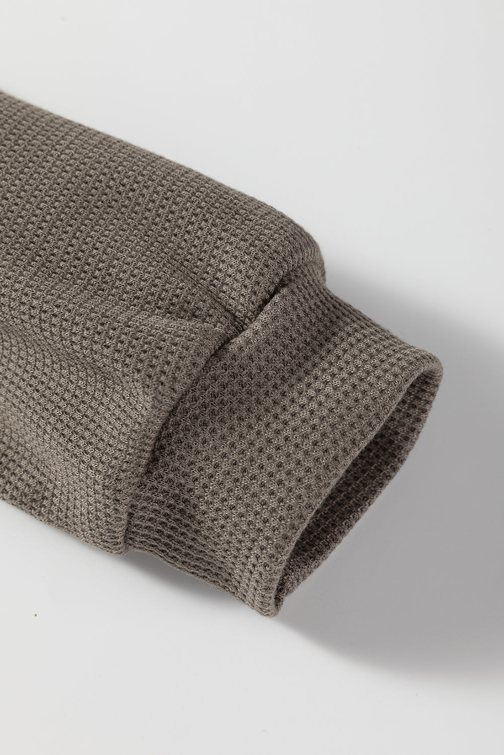 Simply Taupe Waffle Knit Shirt Tunic Dress