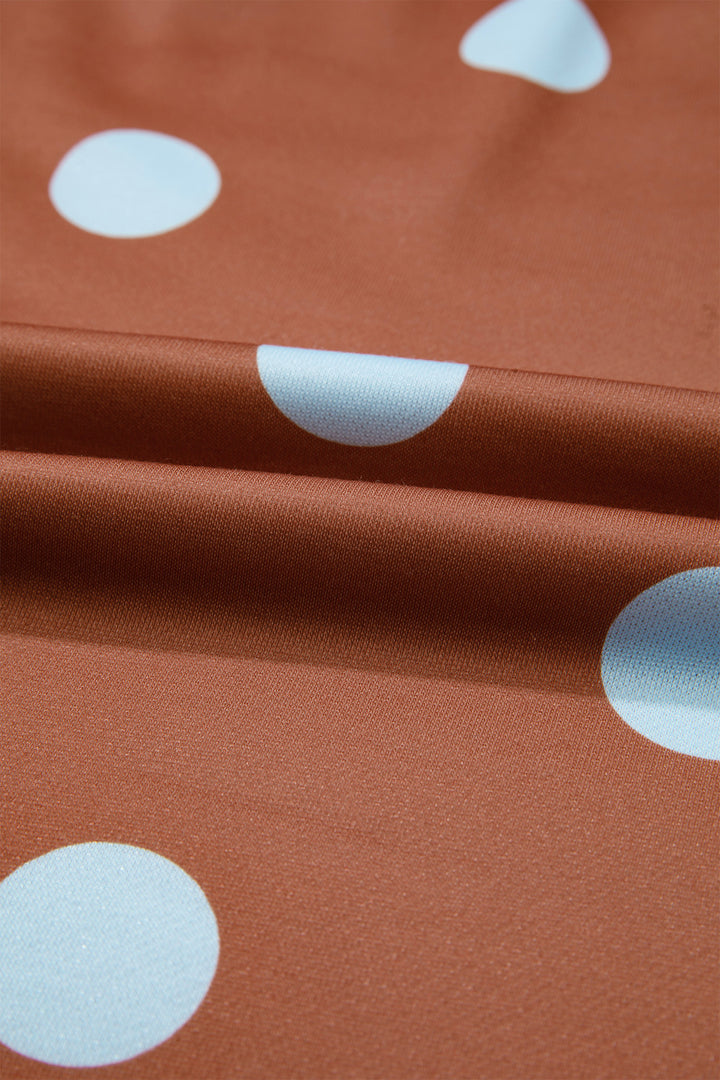 Pink Polka Dot Print Contrast Detail Oversized Tunic Sweatshirt