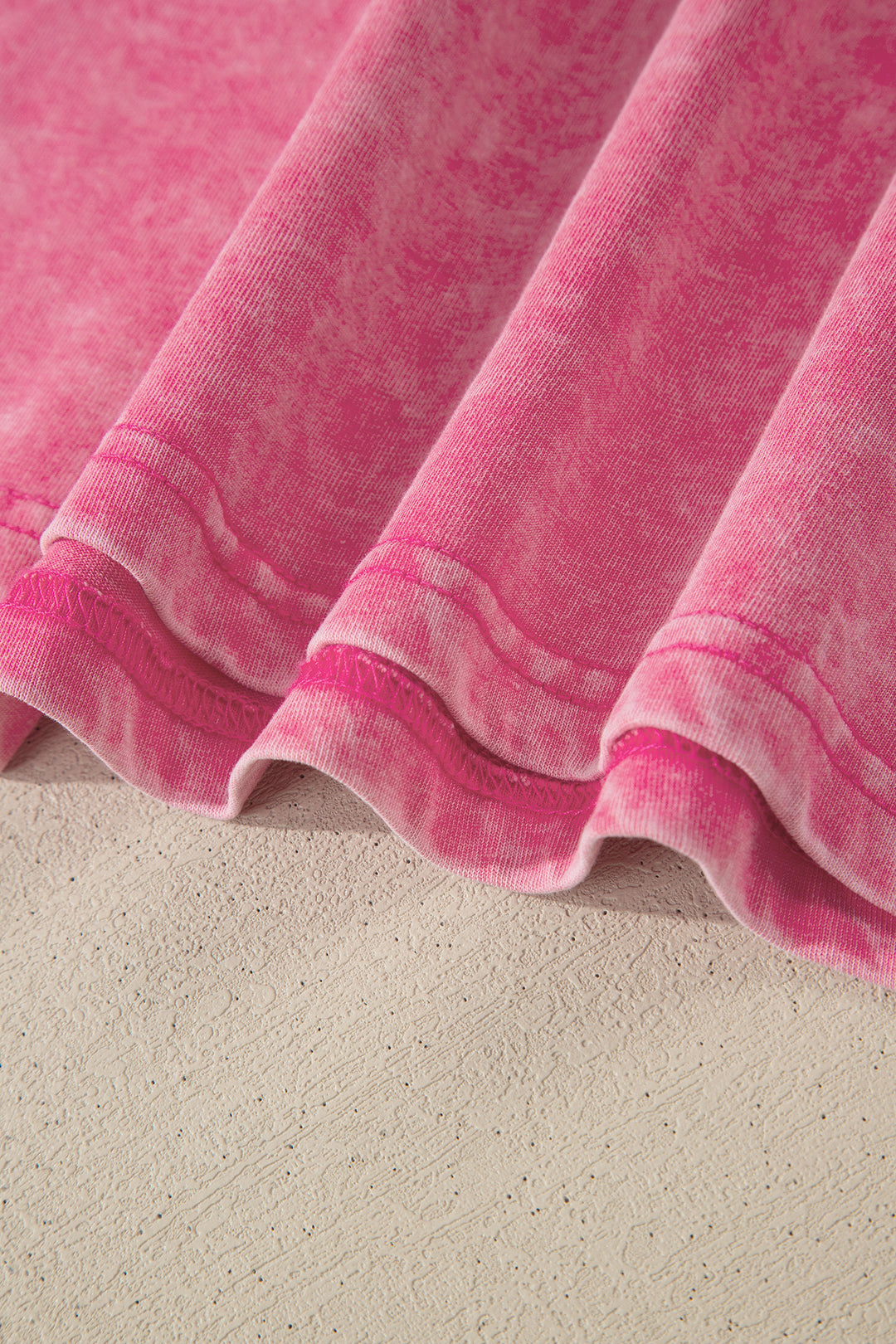Sachet Pink Solid Color Cotton Mineral Washed Oversize Tee