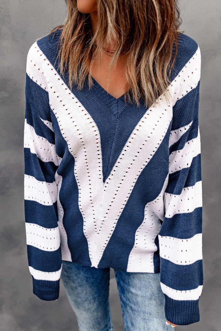 Eleanor Striped Colorblock Knitted Sweater