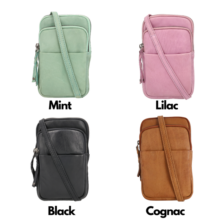 Shay Leather RFID Crossbody by Lady Conceal for Tasers and Pepper Spray