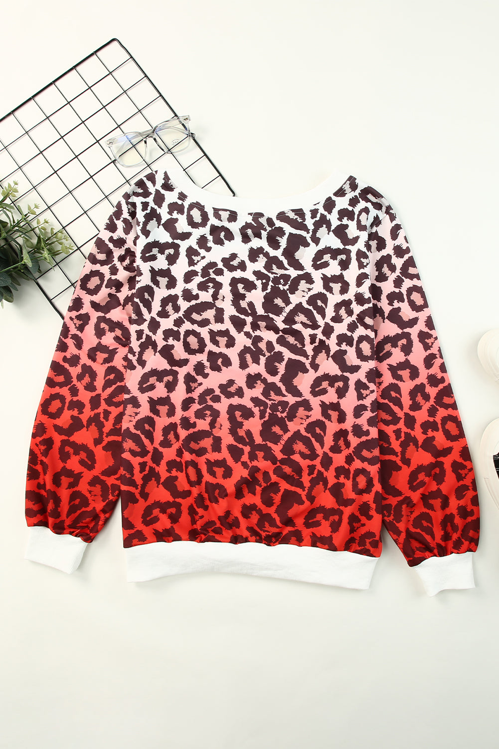 Leopard Gradient Long Sleeve Sweatshirt