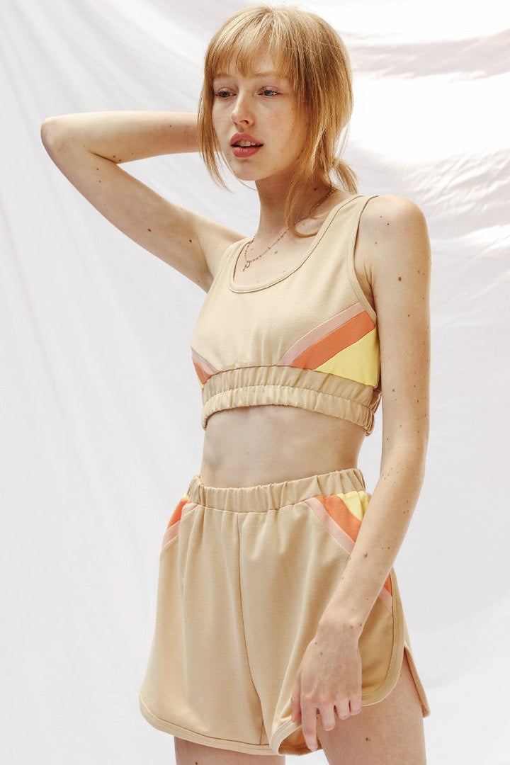 Retro lounge shorts set