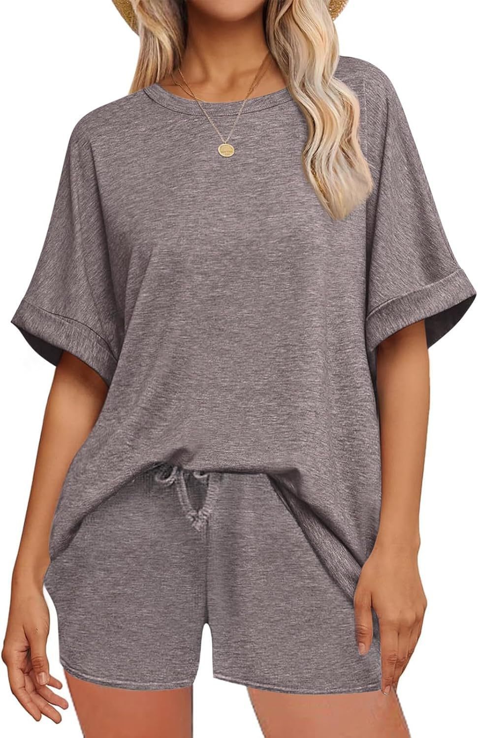 👕 Oversized T-Shirt &amp; Drawstring Shorts Set – Ultimate Casual Comfort