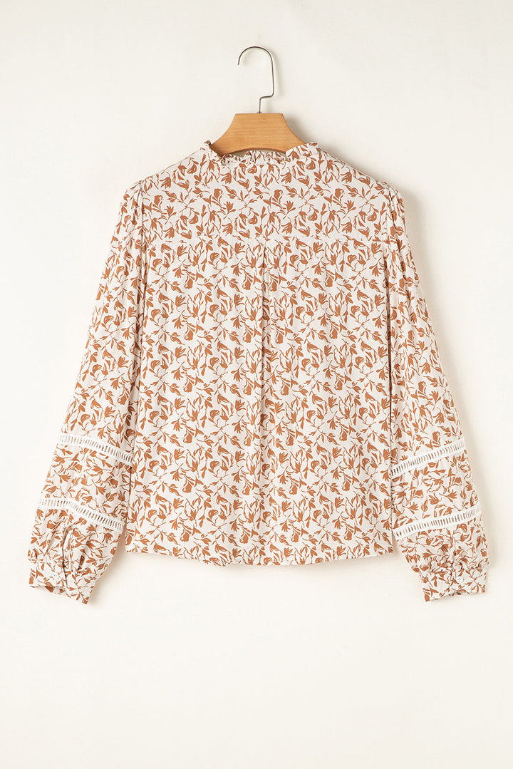 Melanie Lace Floral Puff Sleeve Top