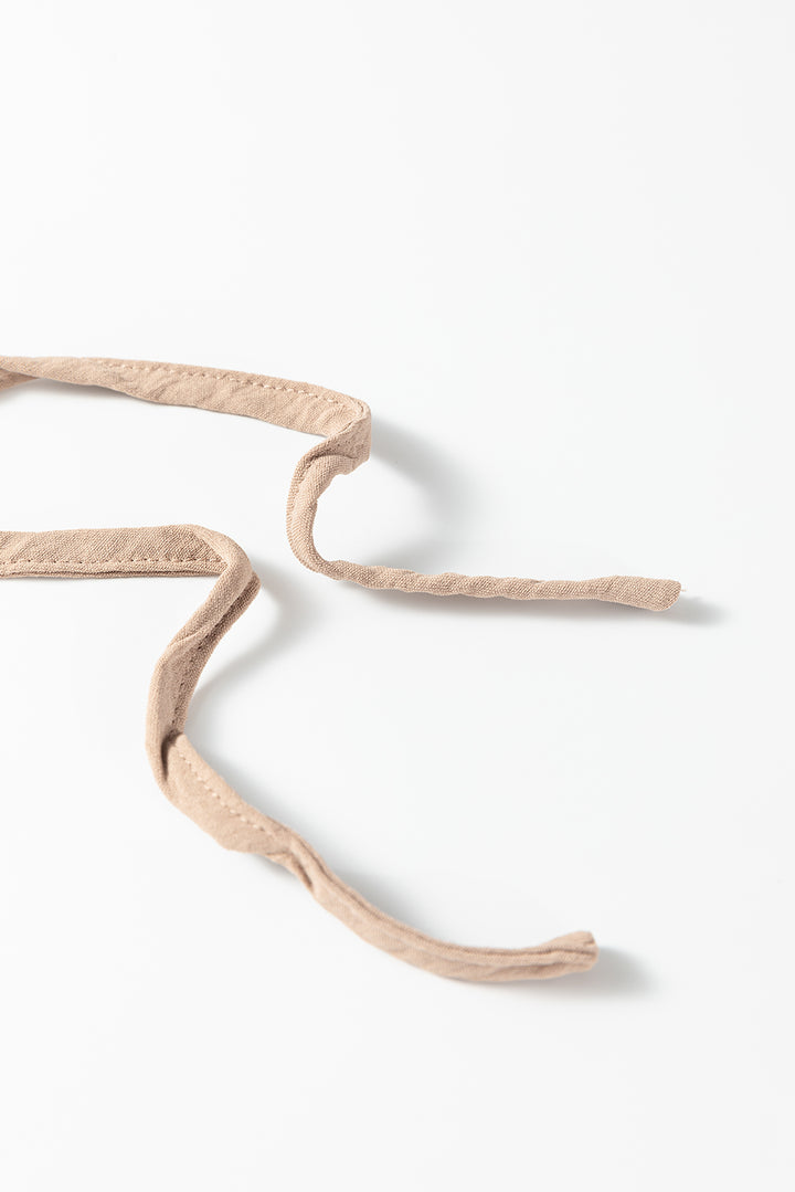 Pale Khaki Solid Color Keyhole Puffy Tank Drawstring Loose Pants 2pcs Outfit