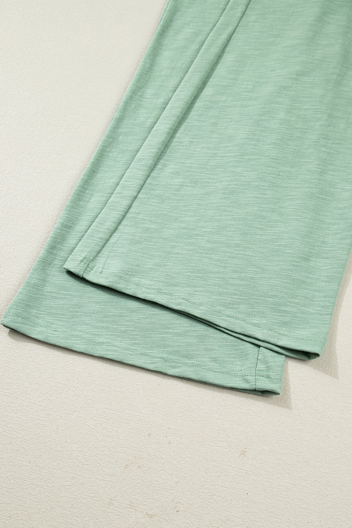 Canton Cuffed Short Sleeve Tee Raw Seam Patch Pocket Drawstring Pants Set