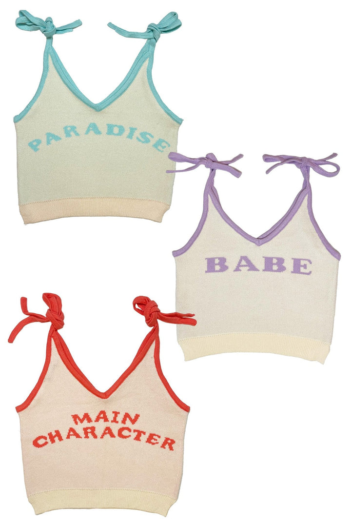 Tie strap sweater tank