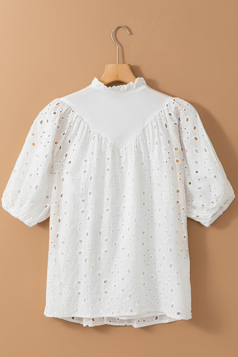 Arielle Embroidered Hollow-out Puff Sleeve Blouse