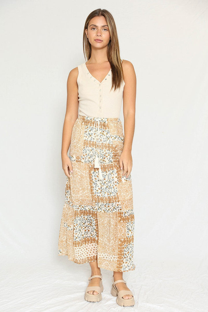 Bandana print maxi skirt