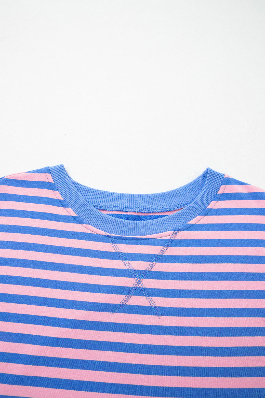 Pink Stripe Loose Short Sleeve Top and Skirt Set