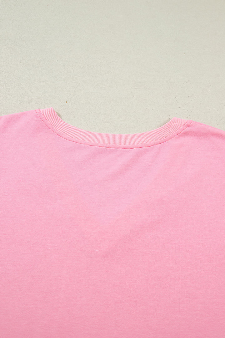 Bonbon V Neck Pleated Short Puff Sleeve Plus Size Blouse