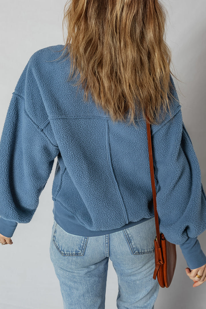 Kinsley Fleece Exposed Seam Casual Sweatshirt