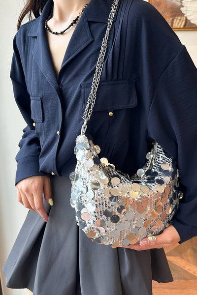 Sequin Chain Crossbody Bag