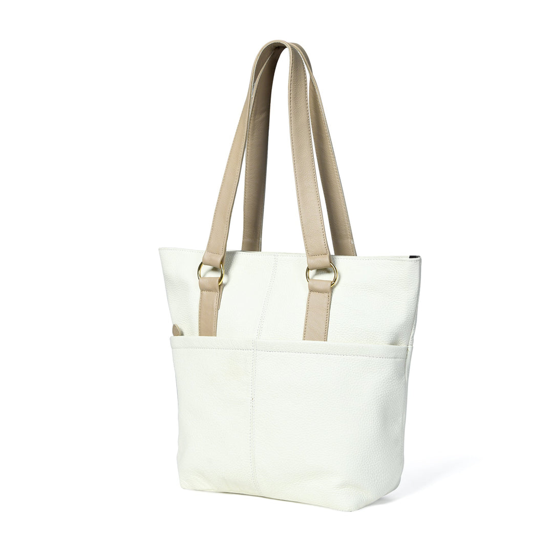 The Ivory Leather Tote