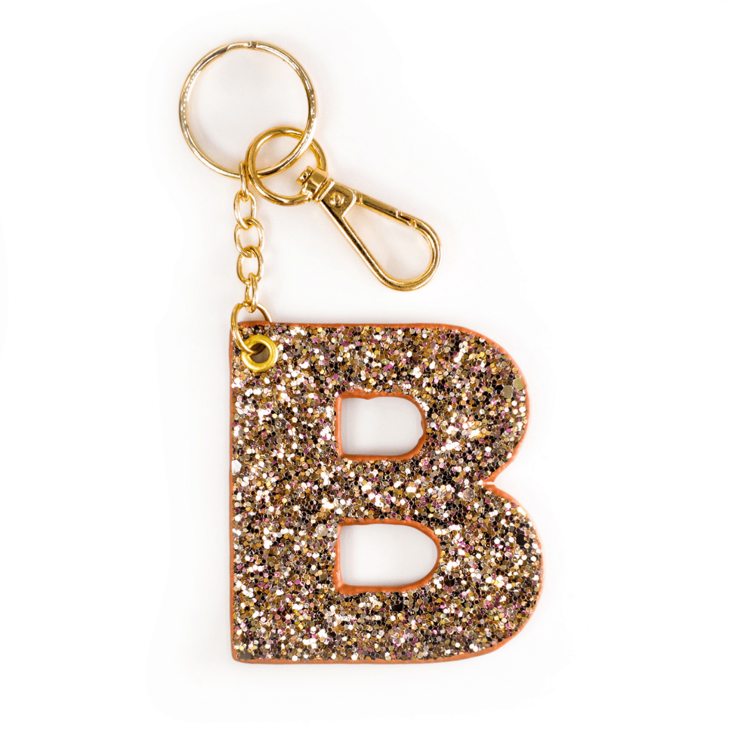 Kendall Glitter Initial Keychain - Final Sale