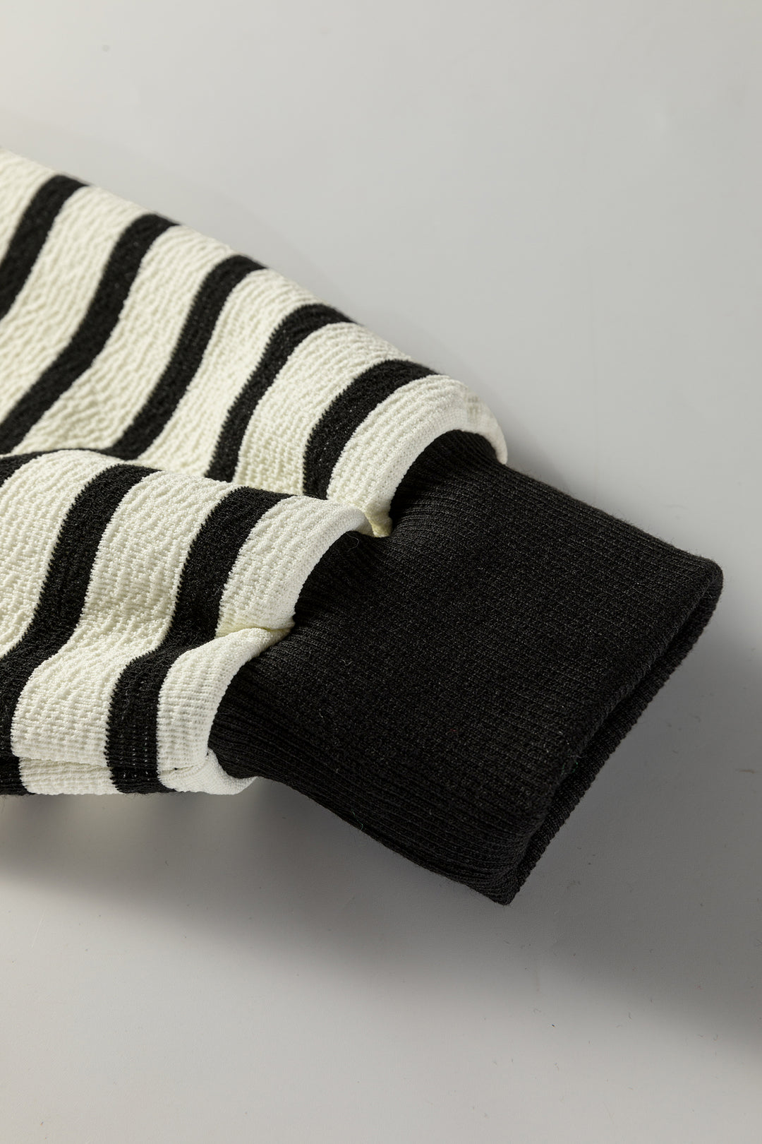 White Stripe Contrast MERRY Letter Christmas Print Drop Shoulder Sweatshirt