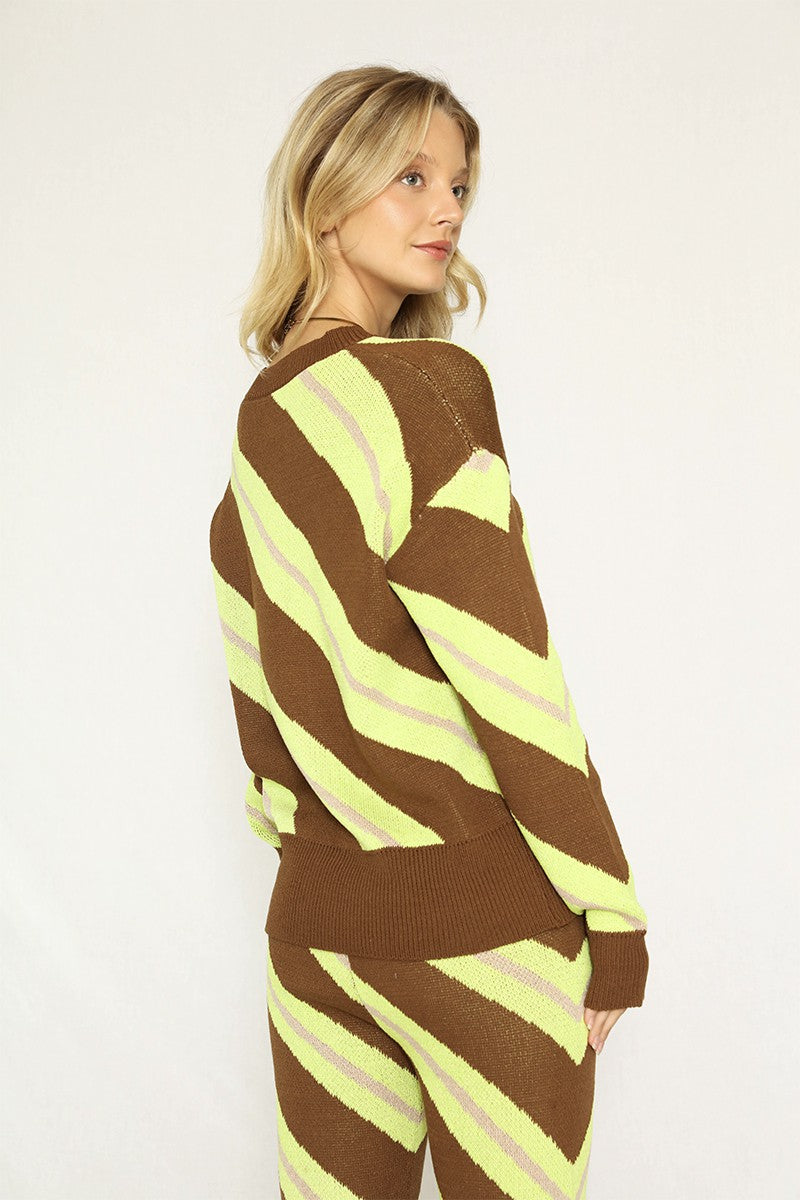 Striped Knit Sweater Set
