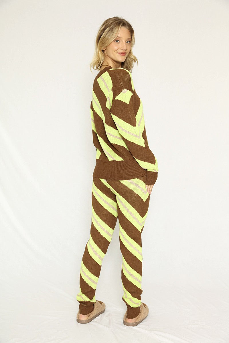 Striped Knit Sweater Set