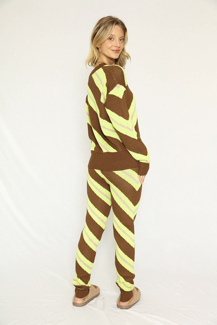 Striped Knit Sweater Set