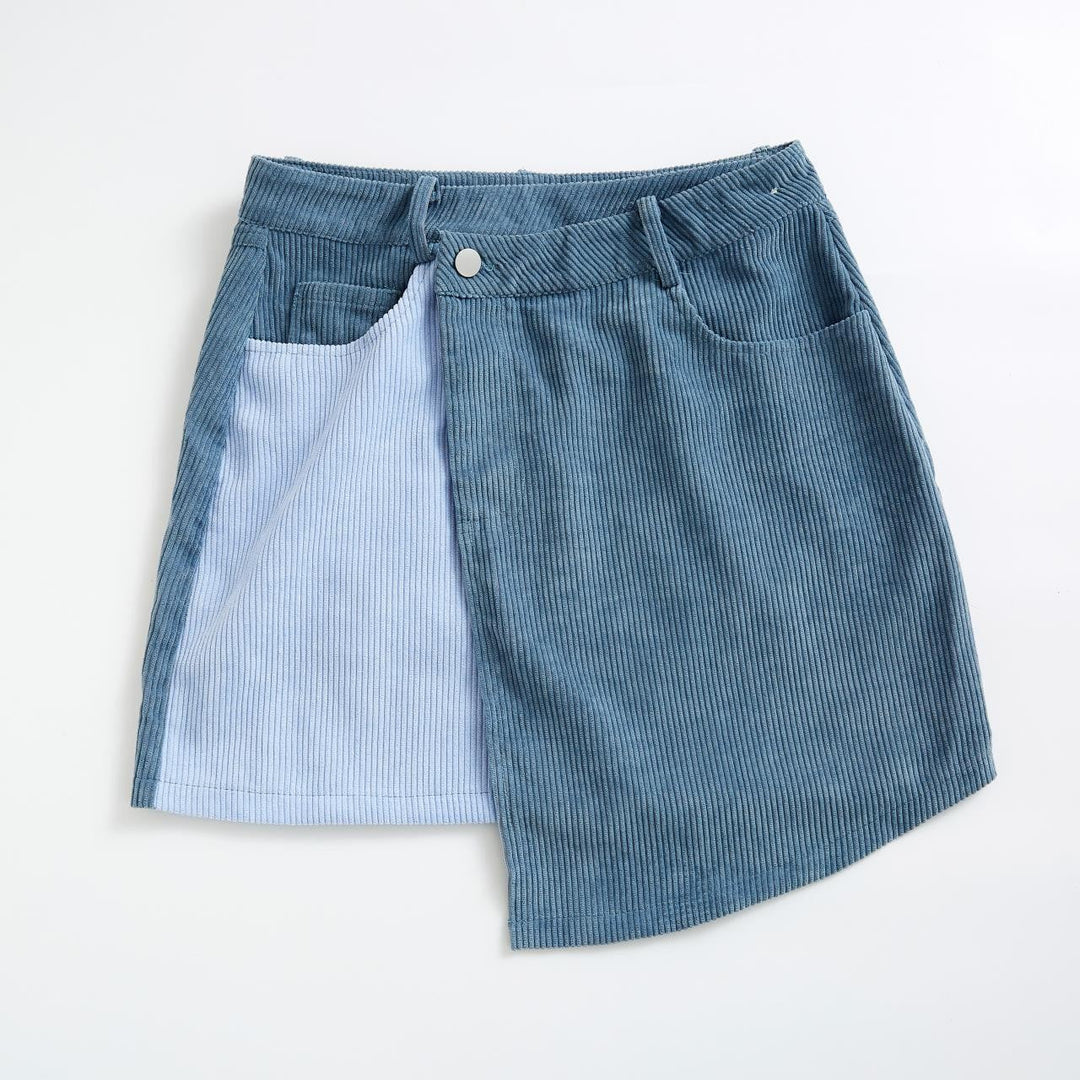 Corduroy two tone skirt