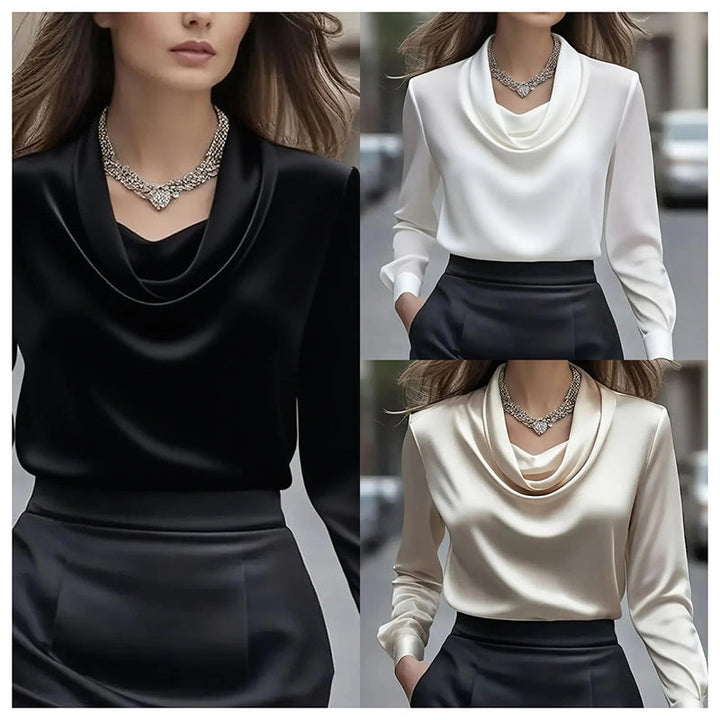 Elegant Satin Blouse - Women&
