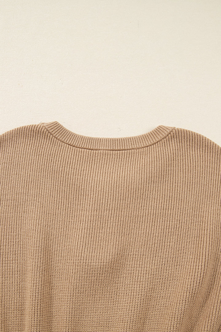 Zariah Embellished Keyhole Ribbed Sweater