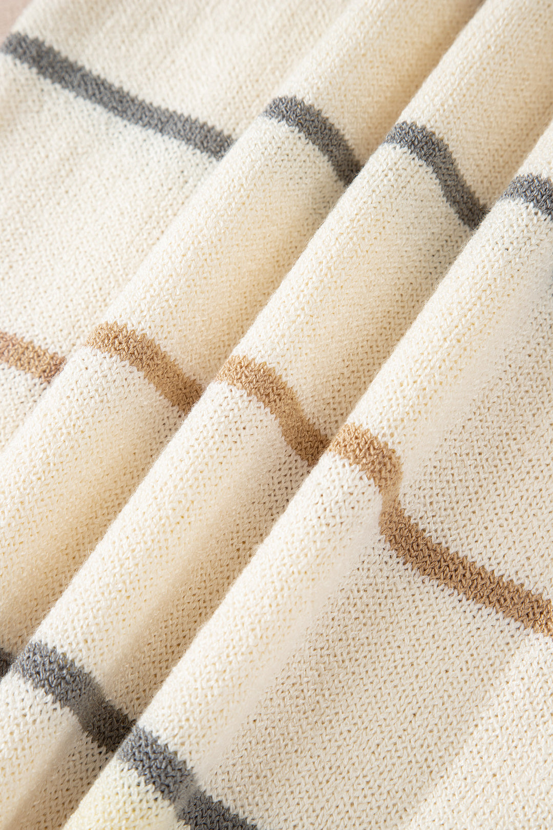 Multicolour Striped Print Drop Shoulder Shift Sweater Mini Dress