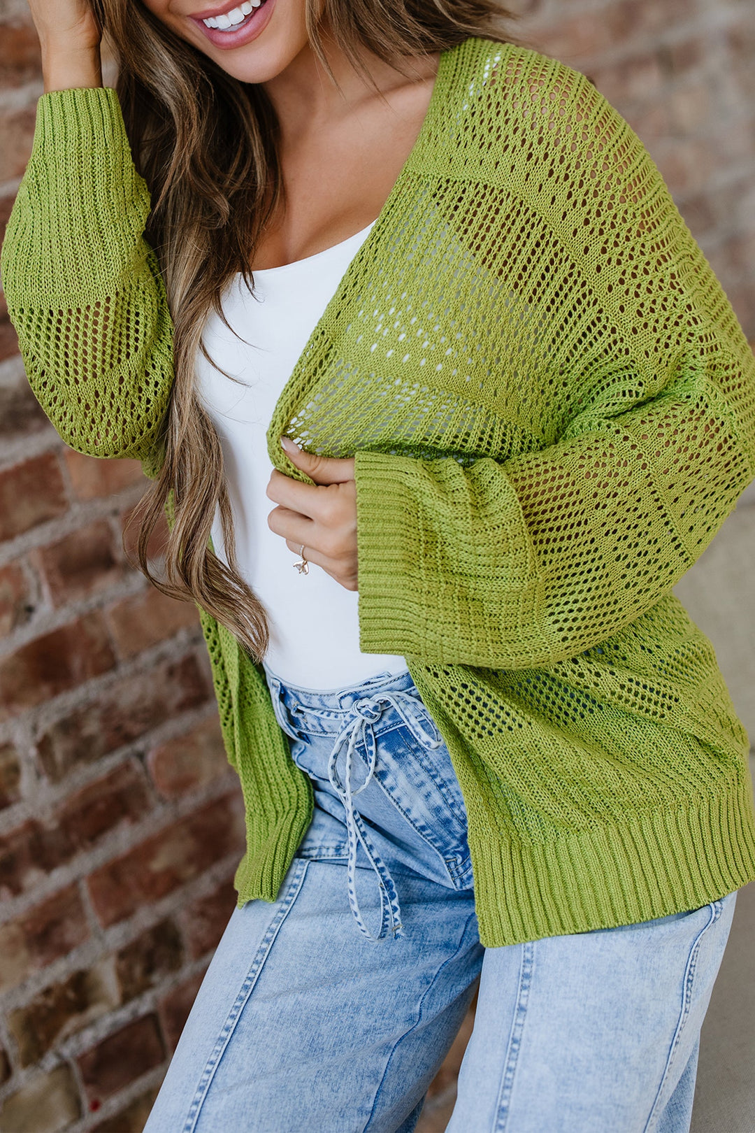 Whitley Crochet Knit Open Cardigan