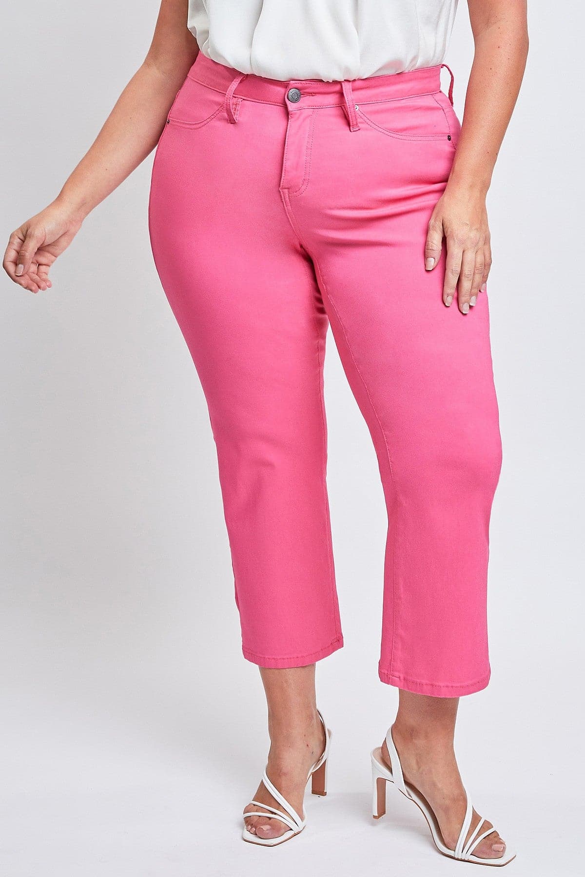 Women's Plus Size Hyperstretch High Rise Cropped Wide Leg Flood Pants