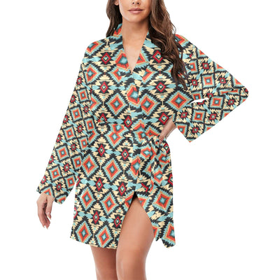 Colorado Aztec Women's Belted Satin Feel Dressing Lounge Robe