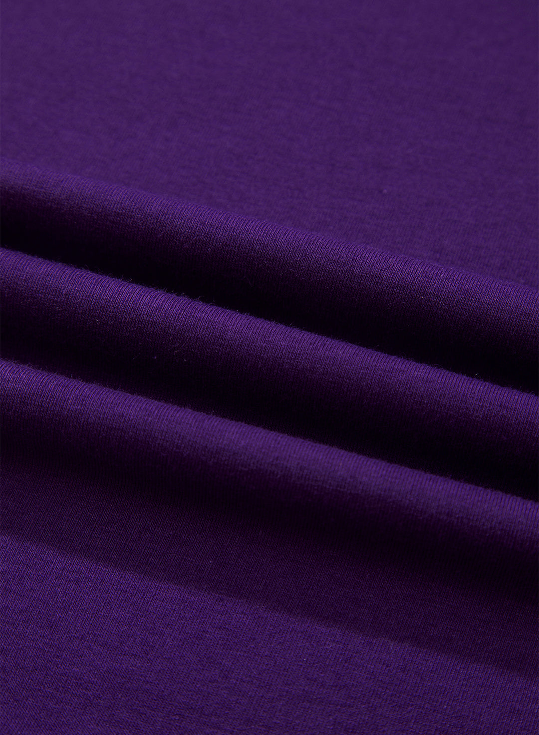 Tillandsia Purple Casual Plain Crew Neck Tee