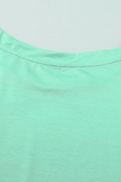 Green Gradient Color Short Sleeve T-Shirt with Pocket